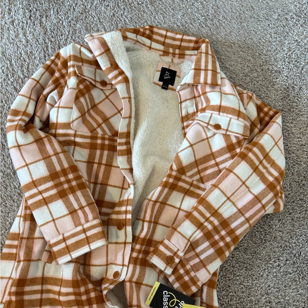 NEW WITH TAGS oversized fall flannel jacket